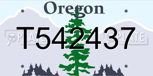 T542437 Oregon License Plate