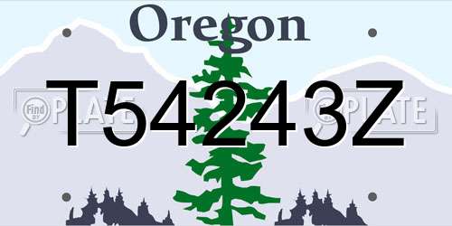 T54243Z Oregon License Plate