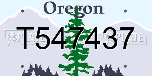 T547437 Oregon License Plate