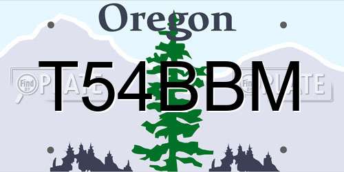 T54BBM Oregon License Plate