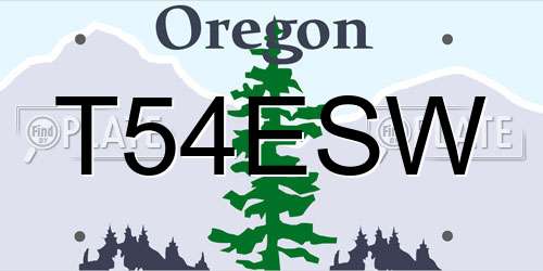 T54ESW Oregon License Plate
