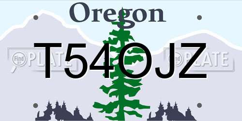 T54OJZ Oregon License Plate