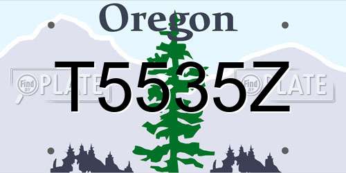 T5535Z Oregon License Plate