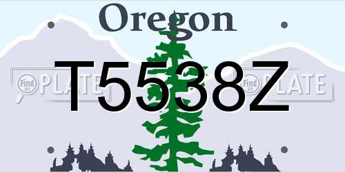 T5538Z Oregon License Plate