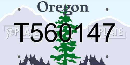T560147 Oregon License Plate