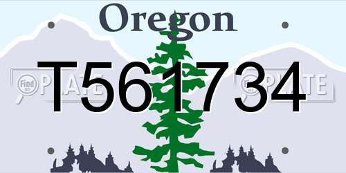 T561734 Oregon License Plate