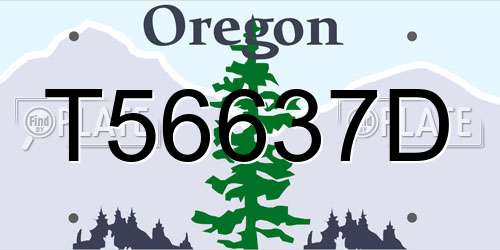 T56637D Oregon License Plate