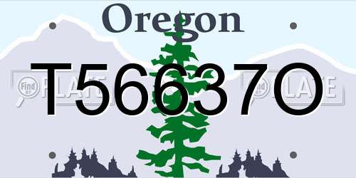 T56637O Oregon License Plate