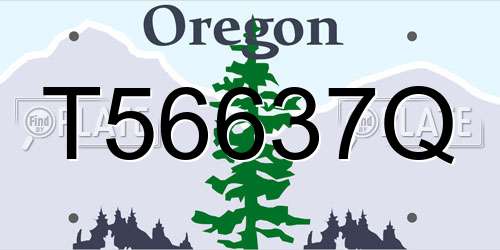 T56637Q Oregon License Plate