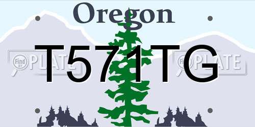 T571TG Oregon License Plate