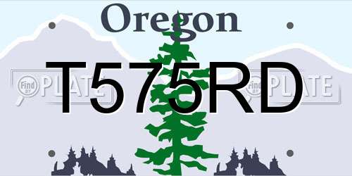 T575RD Oregon License Plate