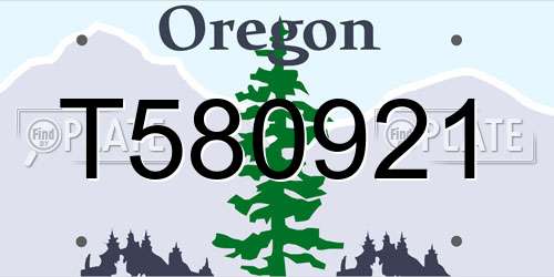T580921 Oregon License Plate
