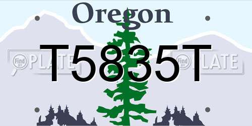 T5835T Oregon License Plate