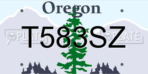 T583SZ Oregon License Plate