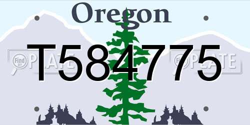T584775 Oregon License Plate