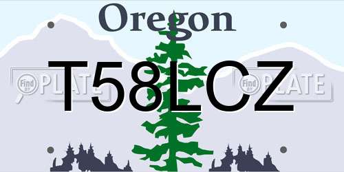 T58LCZ Oregon License Plate