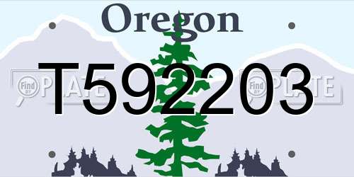 T592203 Oregon License Plate