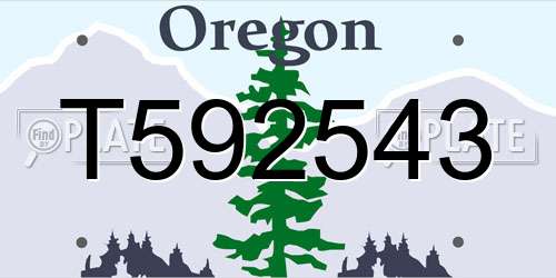 T592543 Oregon License Plate