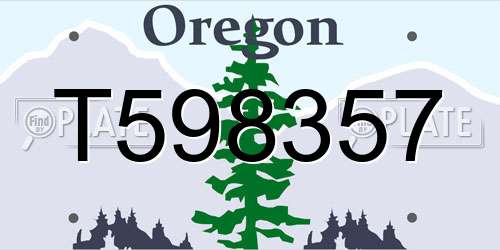 T598357 Oregon License Plate