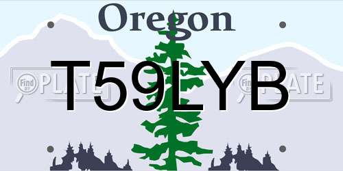 T59LYB Oregon License Plate