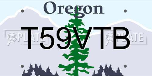 T59VTB Oregon License Plate