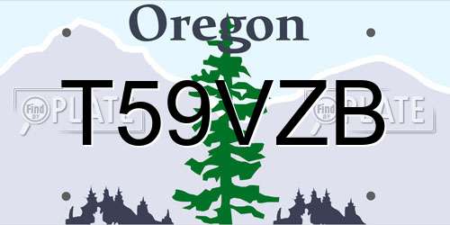 T59VZB Oregon License Plate