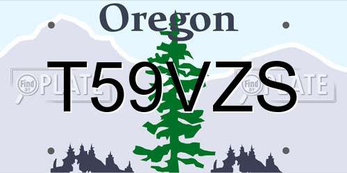 T59VZS Oregon License Plate