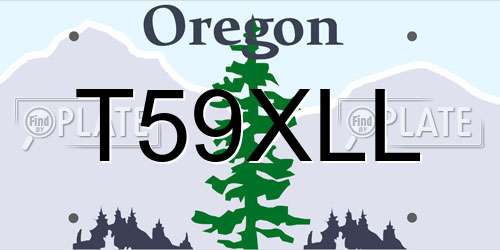 T59XLL Oregon License Plate