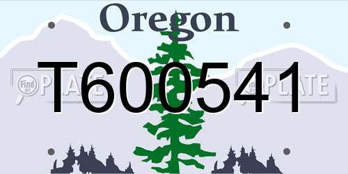 T600541 Oregon License Plate