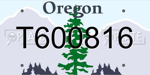 T600816 Oregon License Plate