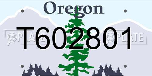 T602801 Oregon License Plate