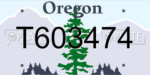 T603474 Oregon License Plate