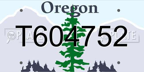 T604752 Oregon License Plate