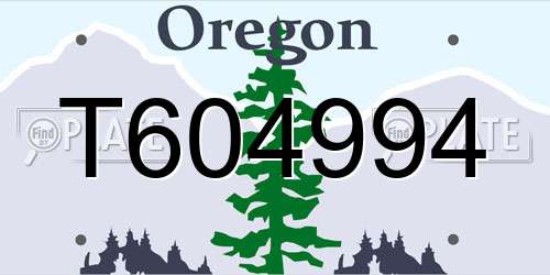 T604994 Oregon License Plate