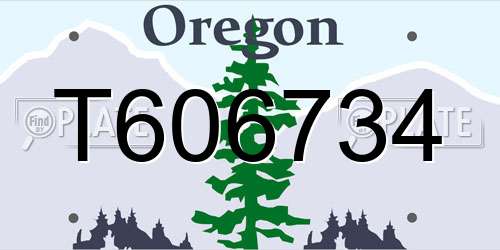T606734 Oregon License Plate