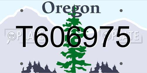 T606975 Oregon License Plate