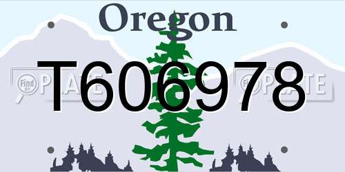 T606978 Oregon License Plate