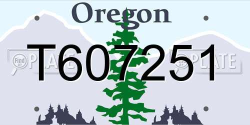 T607251 Oregon License Plate