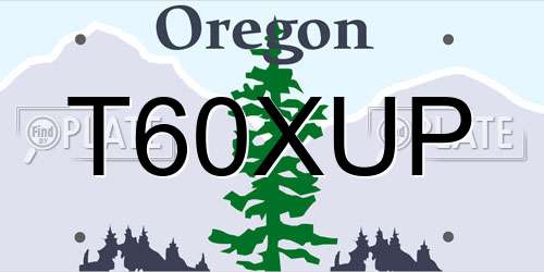 T60XUP Oregon License Plate
