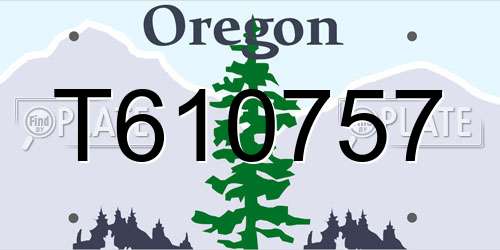 T610757 Oregon License Plate