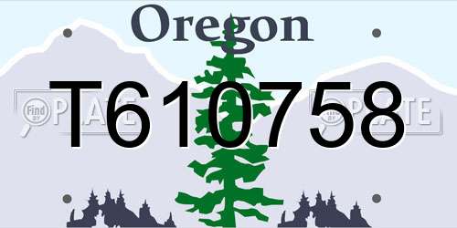 T610758 Oregon License Plate