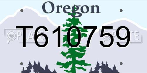 T610759 Oregon License Plate