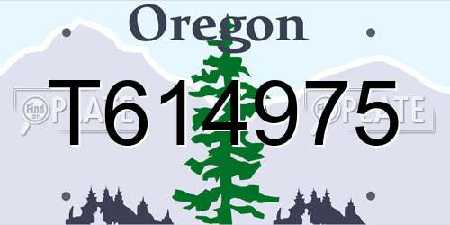 T614975 Oregon License Plate