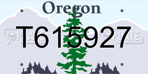 T615927 Oregon License Plate