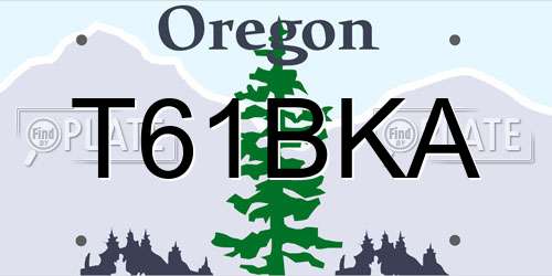 T61BKA Oregon License Plate