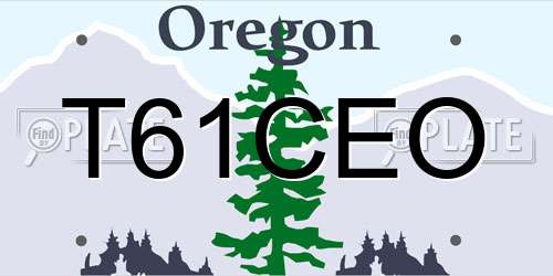 T61CEO Oregon License Plate