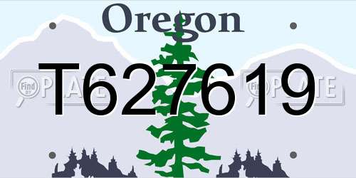 T627619 Oregon License Plate