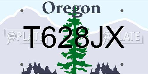 T628JX Oregon License Plate