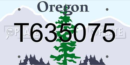 T635075 Oregon License Plate