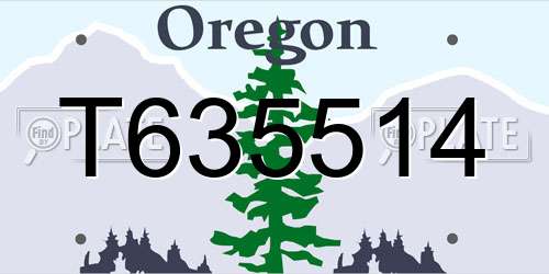 T635514 Oregon License Plate